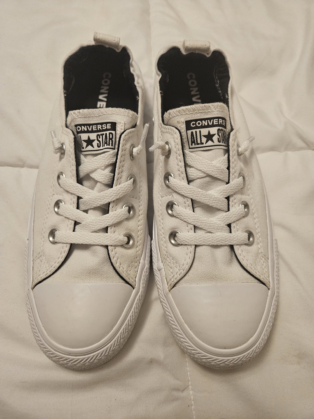 Converse All Star Low Top Canvas Sneakers in White - Picture 1 of 4